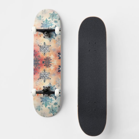 Snowflakes Patroon - Skateboard (Voorkant)