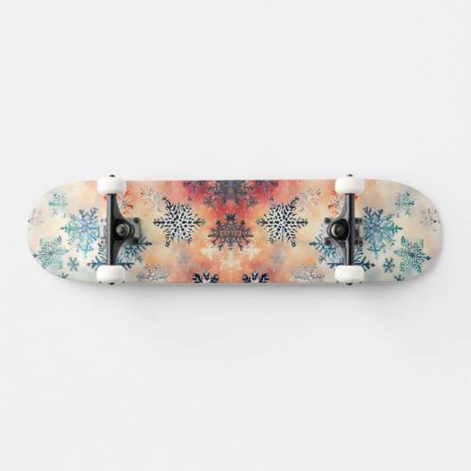  Snowflakes Patroon - Skateboard (Horizontaal)
