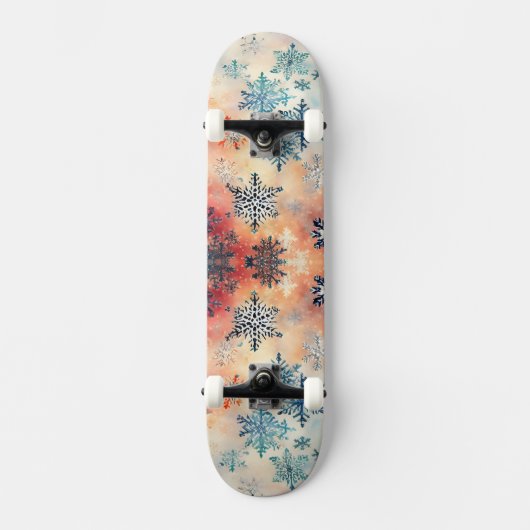  Snowflakes Patroon - Skateboard (Voorkant)