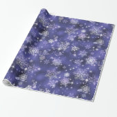 Snowflakes Patroon Violet ID846 Cadeaupapier (Uitgerold)