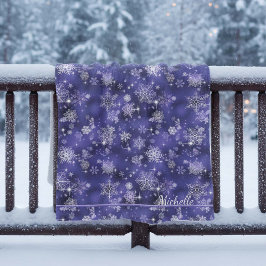 Snowflakes Patroon Violet ID846 Fleece Deken