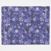 Snowflakes Patroon Violet ID846 Fleece Deken (Voorkant (Horizontaal))