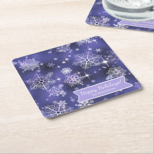  Snowflakes Patroon Violet ID846 Kartonnen Onderzetters