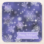 Snowflakes Patroon Violet ID846 Kartonnen Onderzetters (Voorkant)