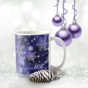 Snowflakes Patroon Violet ID846 Koffiemok