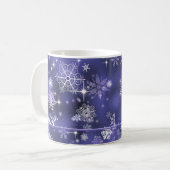  Snowflakes Patroon Violet ID846 Koffiemok (Voorkant links)