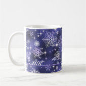  Snowflakes Patroon Violet ID846 Koffiemok (Links)