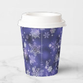  Snowflakes Patroon Violet ID846 Papieren Bekers (Rechts)