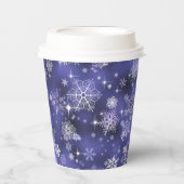  Snowflakes Patroon Violet ID846 Papieren Bekers (Voorkant)