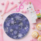  Snowflakes Patroon Violet ID846 Papieren Bordje (Feest)