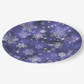  Snowflakes Patroon Violet ID846 Papieren Bordje (Gekanteld)