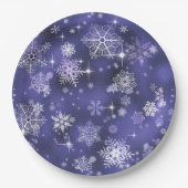  Snowflakes Patroon Violet ID846 Papieren Bordje (Voorkant)