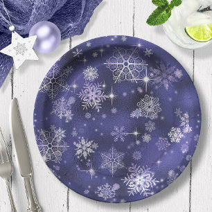  Snowflakes Patroon Violet ID846 Papieren Bordje