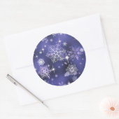 Snowflakes Patroon Violet ID846 Ronde Sticker (Envelop)