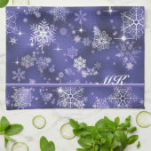  Snowflakes Patroon Violet ID846 Theedoek (Gevouwen)