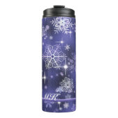  Snowflakes Patroon Violet ID846 Thermosbeker (Voorkant)