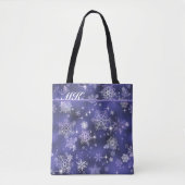  Snowflakes Patroon Violet ID846 Tote Bag (Voorkant)