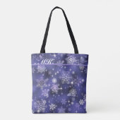  Snowflakes Patroon Violet ID846 Tote Bag (Achterkant)