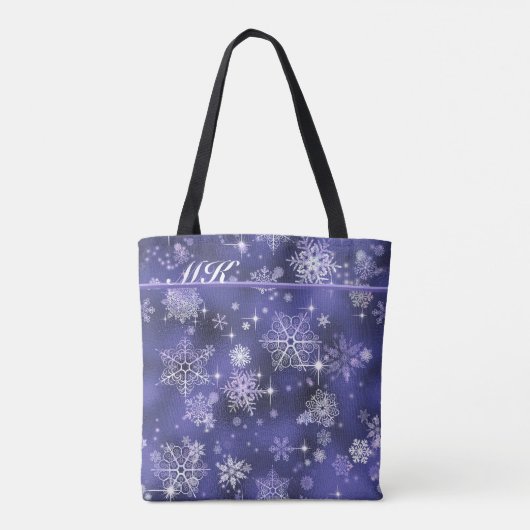  Snowflakes Patroon Violet ID846 Tote Bag (Achterkant)