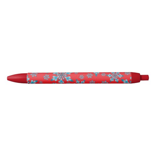 Snowflakes Patroon Zwarte Inkt Pen (Voorkant)