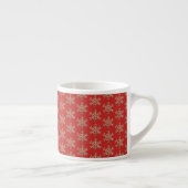 Snowflakes Patroonrood en goudkerst Espresso Kop (Rechts)
