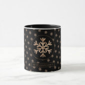 Snowflakes Pattern Black en Gold Kerstmis Mok (Midden)