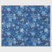 Snowflakes Pattern Blue ID846 Cadeaupapier (Vlak)