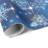 Snowflakes Pattern Blue ID846 Cadeaupapier (Rol Hoek)