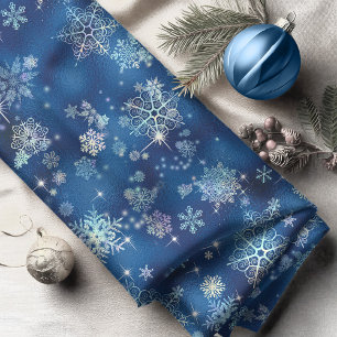 Snowflakes Pattern Blue ID846 Canvas tas Stof