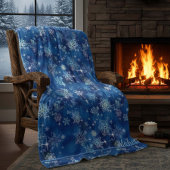  Snowflakes Pattern Blue ID846 Fleece Deken