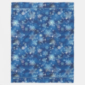 Snowflakes Pattern Blue ID846 Fleece Deken (Voorkant)