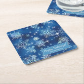 Snowflakes Pattern Blue ID846 Kartonnen Onderzetters (Schuin)