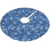 Snowflakes Pattern Blue ID846 Kerstboom Rok (Gekanteld)