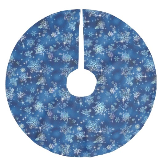  Snowflakes Pattern Blue ID846 Kerstboom Rok (Voorkant)