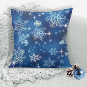  Snowflakes Pattern Blue ID846 Kussen
