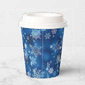  Snowflakes Pattern Blue ID846 Papieren Bekers (Rechts)