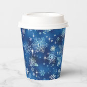  Snowflakes Pattern Blue ID846 Papieren Bekers (Voorkant)