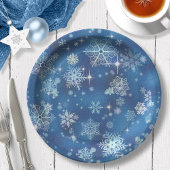 Snowflakes Pattern Blue ID846 Papieren Bordje