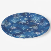 Snowflakes Pattern Blue ID846 Papieren Bordje (Gekanteld)