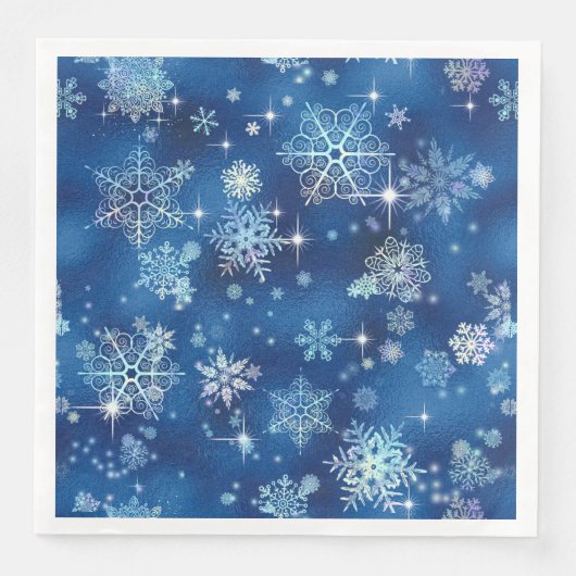 Snowflakes Pattern Blue ID846 Servet (Voorkant)