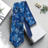  Snowflakes Pattern Blue ID846 Stropdas