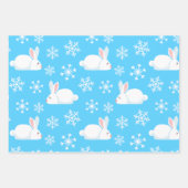 Snowflakes Pattern Cute Bunny Merry kerstcadeau Inpakpapier Vel (Voorkant 3)