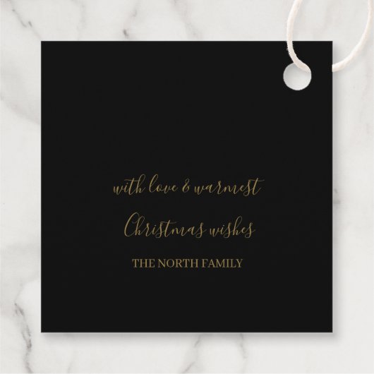  Snowflakes Pattern Gold/Black ID846 Bedankjes Labels (Achterkant)