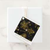  Snowflakes Pattern Gold/Black ID846 Bedankjes Labels (In situ)