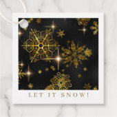 Snowflakes Pattern Gold/Black ID846 Bedankjes Labels (Voorkant)