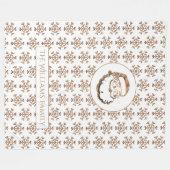 Snowflakes Pattern Gold Santa Claus Fleece Deken (Voorkant (Horizontaal))