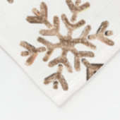 Snowflakes Pattern Gold Santa Claus Fleece Deken (Hoek)