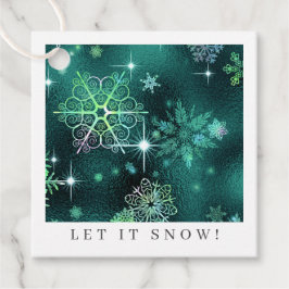 Snowflakes Pattern Green ID846 Bedankjes Labels