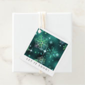 Snowflakes Pattern Green ID846 Bedankjes Labels (In situ)