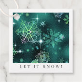 Snowflakes Pattern Green ID846 Bedankjes Labels (Voorkant)